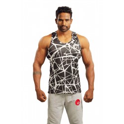 Omtex Gym Tank Criss Cross Black